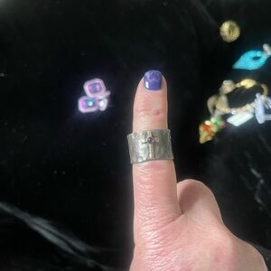 Silver and Gold Cross Ring